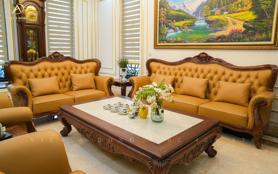 Thi công nội thất biệt thự gỗ óc chó tại Bắc Từ Liêm, Hà Nội - Chú Thường